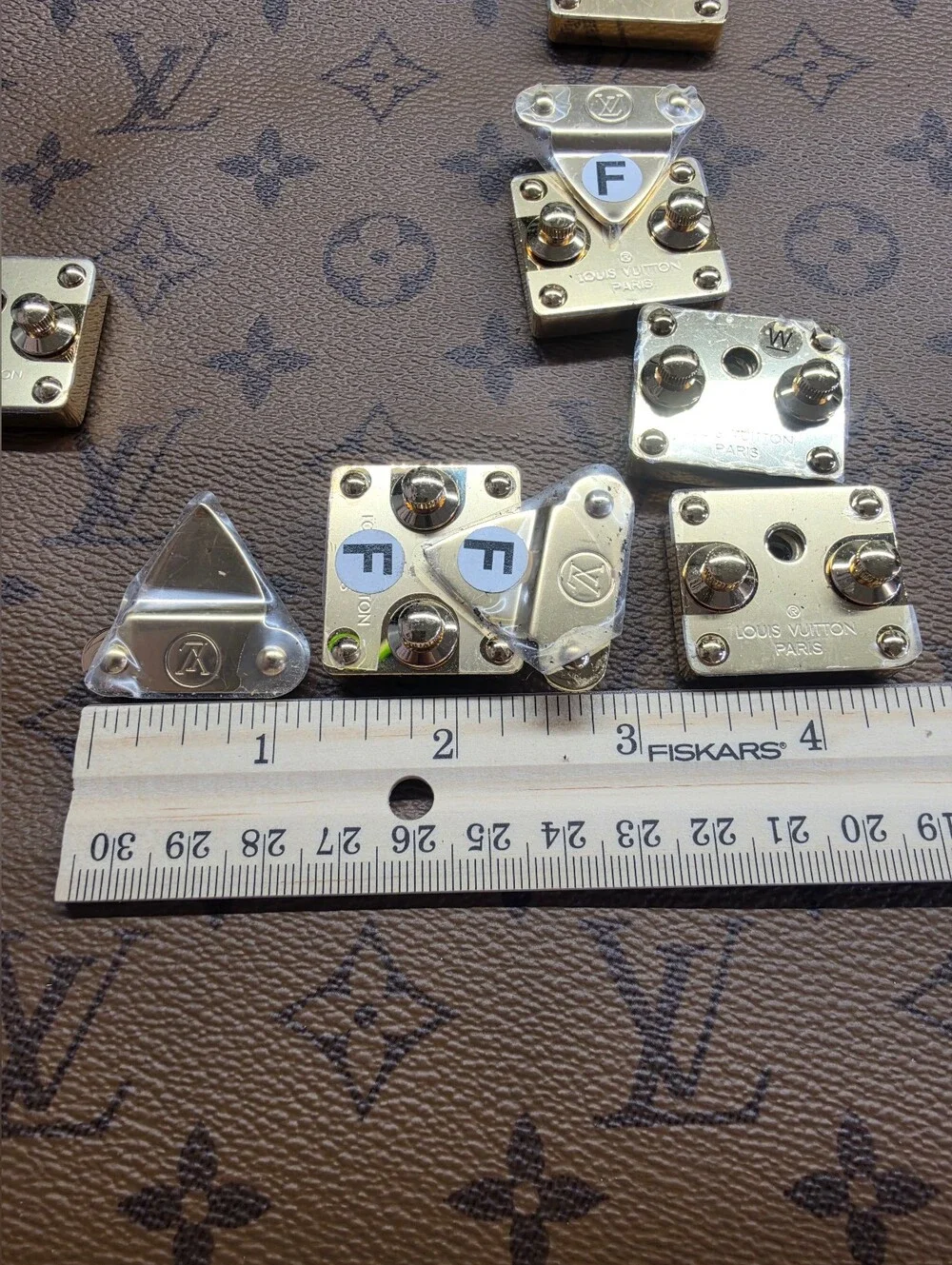 Louis Vuitton Gold Tone Metal Fastener Hardware Set